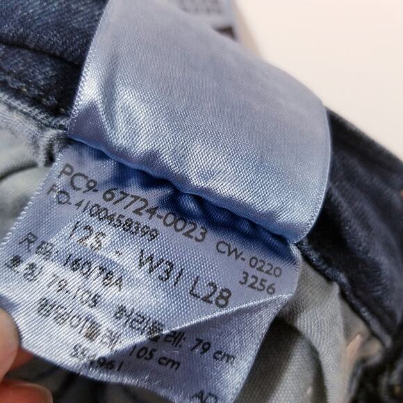 Levi's Strauss Jeans Mid Rise Slim Dark Wash Blue Denim - Picture 11 of 12